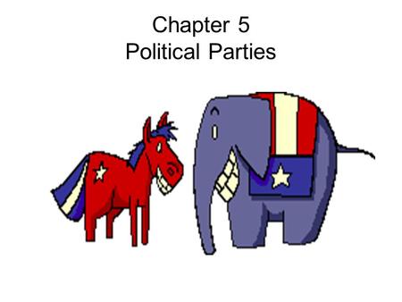 Chapter 5 Political Parties. Section 1 Parties and What They Do The BIG Idea: Political parties, essential to democratic government, shape the way government.
