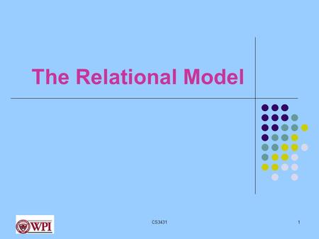 CS34311 The Relational Model. cs34312 Why Relational Model? Currently the most widely used Vendors: Oracle, Microsoft, IBM Older models still used IBM’s.
