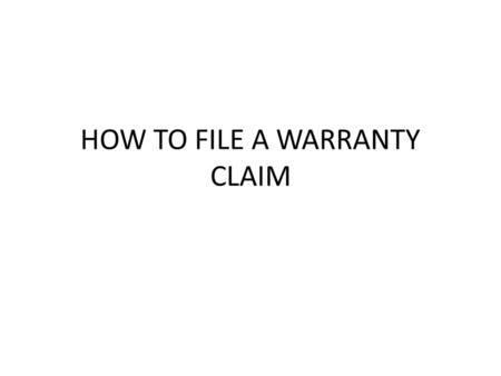 HOW TO FILE A WARRANTY CLAIM. Main Site Go to www.maruyama-us.com and click “Dealer Login” at the top right of the screen.www.maruyama-us.com.