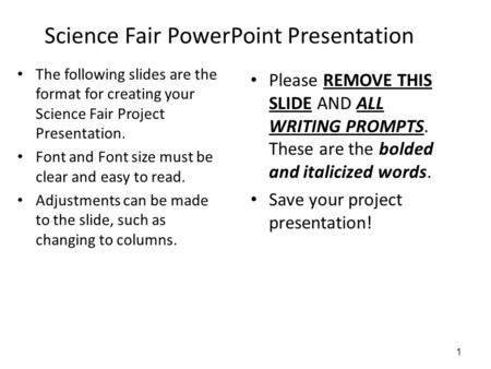 Science Fair PowerPoint Presentation