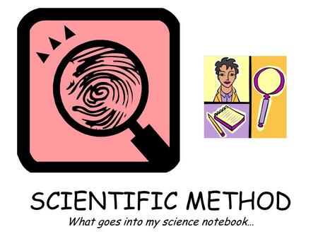 SCIENTIFIC METHOD What goes into my science notebook…