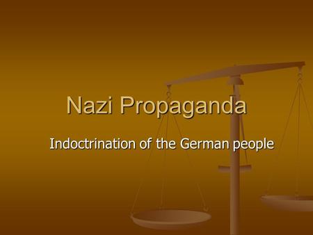Nazi Propaganda Indoctrination of the German people.