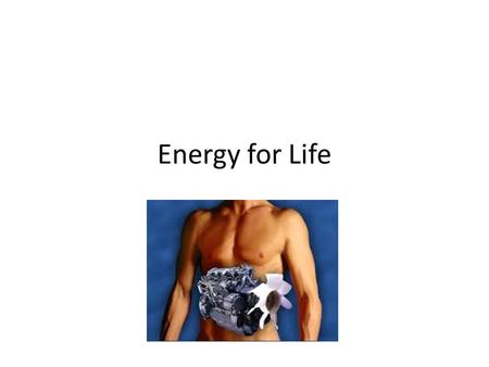 Energy for Life. Metabolism The total of all the chemical reactions in an organism.