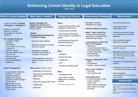 Enhancing Cohort Identity in Legal Education
