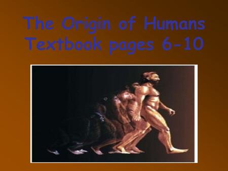The Origin of Humans Textbook pages 6-10