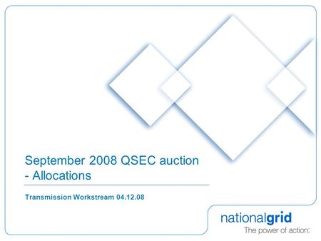 September 2008 QSEC auction - Allocations Transmission Workstream 04.12.08.
