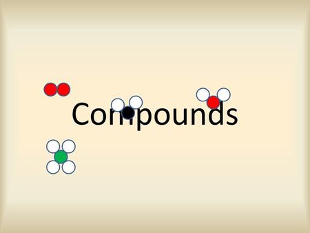 Compounds. Compound – a substance made up of two or more elements. It can be broken down into other substances. Could be two of the same element! Could.