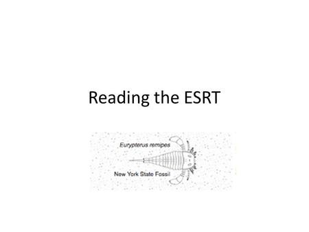 Reading the ESRT.