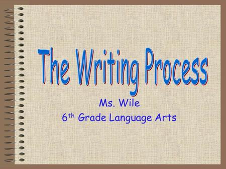 Ms. Wile 6 th Grade Language Arts What is your writing process? How do you write? What steps do you take to complete a writing assignment?