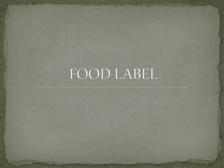 Title of information panel that is required on most foods.