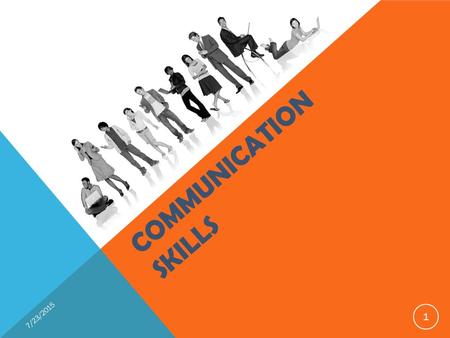 COMMUNICATION SKILLS 7/23/2015 1. A process through which two or more people exchange information 7/23/2015 2.