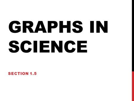 Graphs in Science Section 1.5.