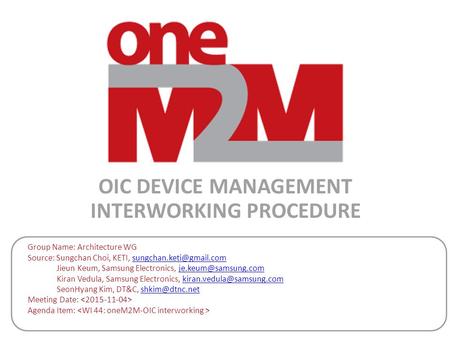 OIC device management interworking procedure