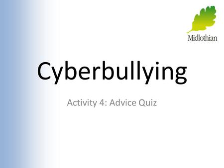 Cyberbullying Activity 4: Advice Quiz. Ask an Internet Expert These people need help from someone who knows how to be safe online... YOU! What advice.