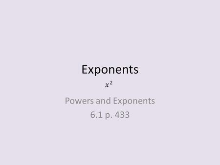 Exponents 
