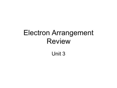 Electron Arrangement Review Unit 3. NC Essential Standards Chm.1.1.2 Analyze diagrams related to the Bohr model of the hydrogen atom in terms of allowed,