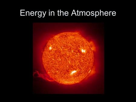 Energy in the Atmosphere. Electromagnetic Waves Electromagnetic waves are energy from the sun that can travel through space The transfer of energy by.