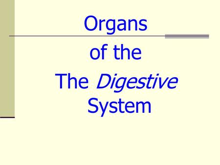 Organs of the The Digestive System. Mouth/Salivary Glands Grinds Food Changes carbohydrates into sugars Mechanical & chemical digestion take place Disorders.