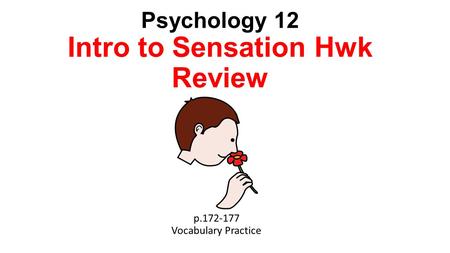 Psychology 12 Intro to Sensation Hwk Review p.172-177 Vocabulary Practice.