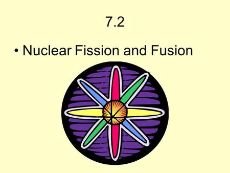7.2 Nuclear Fission and Fusion. Nuclear Fission Why are some elements radioactive? There is an optimal ratio of neutrons to protons 1 : 1 for smaller.