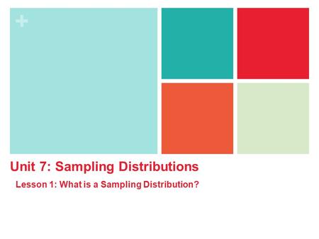 Unit 7: Sampling Distributions