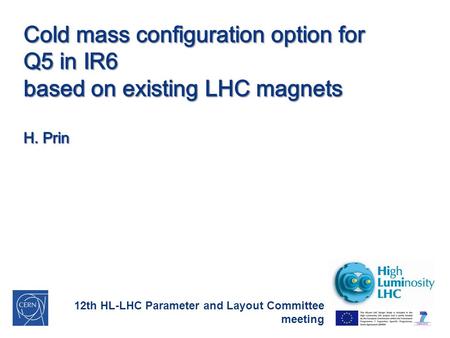 12th HL-LHC Parameter and Layout Committee meeting.