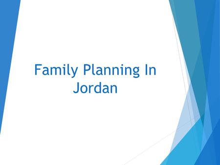 Family Planning In Jordan