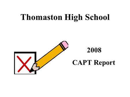Thomaston High School 2008 CAPT Report. Math – % at Goal.