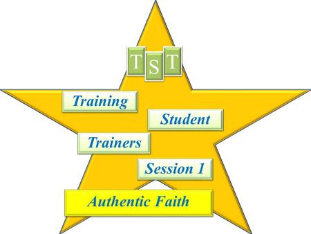 Training T T T T S S Student Trainers Session 1 Authentic Faith.