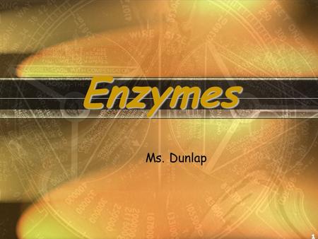 1 Enzymes Ms. Dunlap. DO NOW-5 min SILENTLY!!!! 1. What is meant by induced fit? 2. What is an enzyme? 3. List an example of a polysaccharide? Answers: