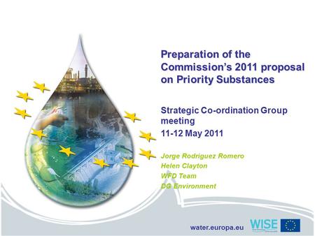 Water.europa.eu Preparation of the Commission’s 2011 proposal on Priority Substances Strategic Co-ordination Group meeting 11-12 May 2011 Jorge Rodriguez.