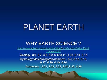 PLANET EARTH WHY EARTH SCIENCE ?  _Science.pdf