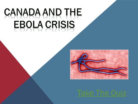 Take The Quiz. -Ebola is a severe, often fatal illness in humans -The virus was transmitted to people from wild animals and spreads in the human population.