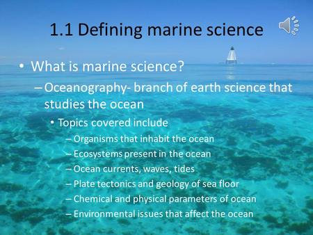 1.1 Defining marine science
