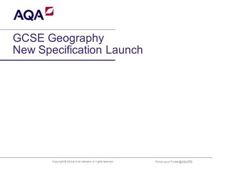 GCSE Geography New Specification Launch