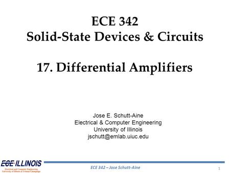 Solid-State Devices & Circuits 17. Differential Amplifiers