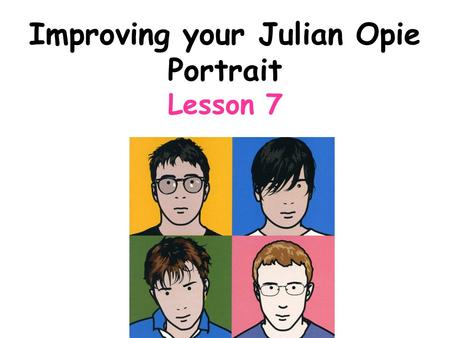 Improving your Julian Opie Portrait Lesson 7