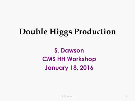 Double Higgs Production