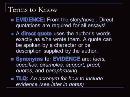 Terms to Know. Extended Response Writing Tips, formulas and tricks to reinforce what you know or to get you started.