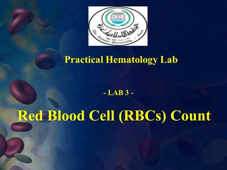 Red Blood Cell (RBCs) Count