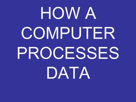 HOW A COMPUTER PROCESSES DATA. What is hardware? Hardware is the electric, electronic and mechanical equipment that makes up a computer What is software?