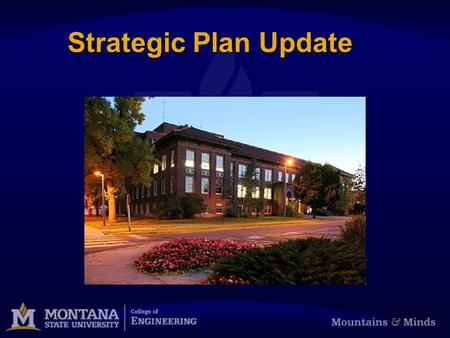Strategic Plan Update. COE Strategic Plan Update Implementing the 2009-2014 Strategic Plan Each Goal has: Champion:Champion: Strategies:Strategies: Metrics:Metrics: