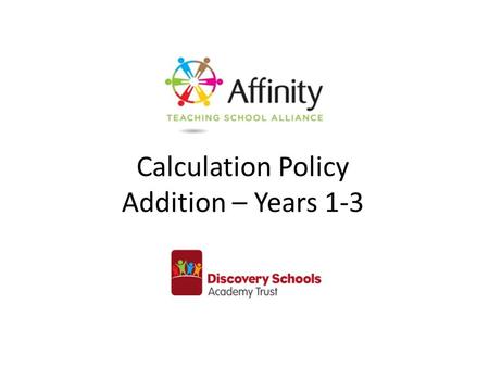 Calculation Policy Addition – Years 1-3
