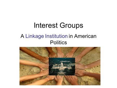 Interest Groups A Linkage Institution in American Politics.