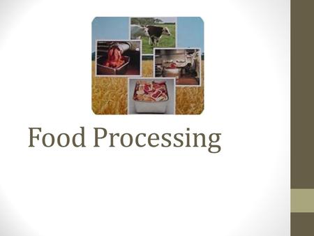 Food Processing. Humans are the biggest source of food contamination.