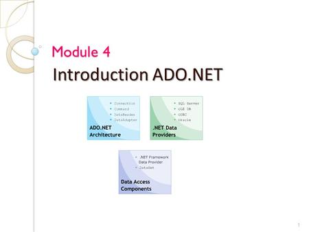 Module 4 Introduction ADO.NET.