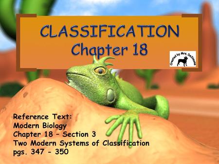 CLASSIFICATION Chapter 18