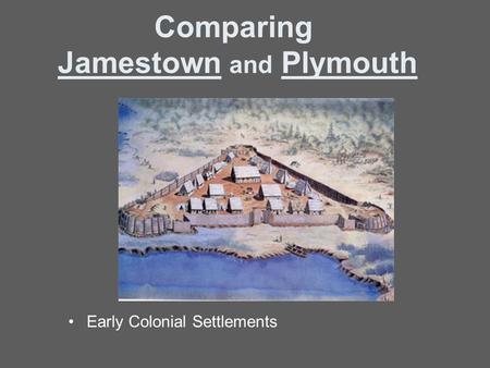 Objective You will be able to identify how the colonies of Jamestown & Plymouth were similar/different.