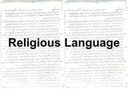 Religious Language.