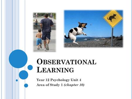O BSERVATIONAL L EARNING Year 12 Psychology Unit 4 Area of Study 1 (chapter 10)
